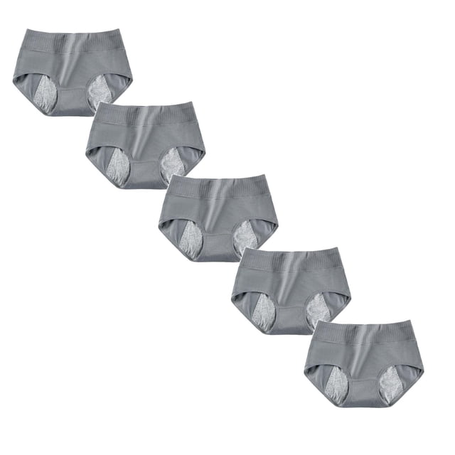 GDREDA Lot de 5 Culottes Menstruelles pour Femmes, Étanches et Confortables, Protection à 4 Couches avec Doublure Qui Évacue l'Humidité / Culottes Menstruelles Réutilisables, Post-Partum et Protection contre les Fuites Urinaires Légères