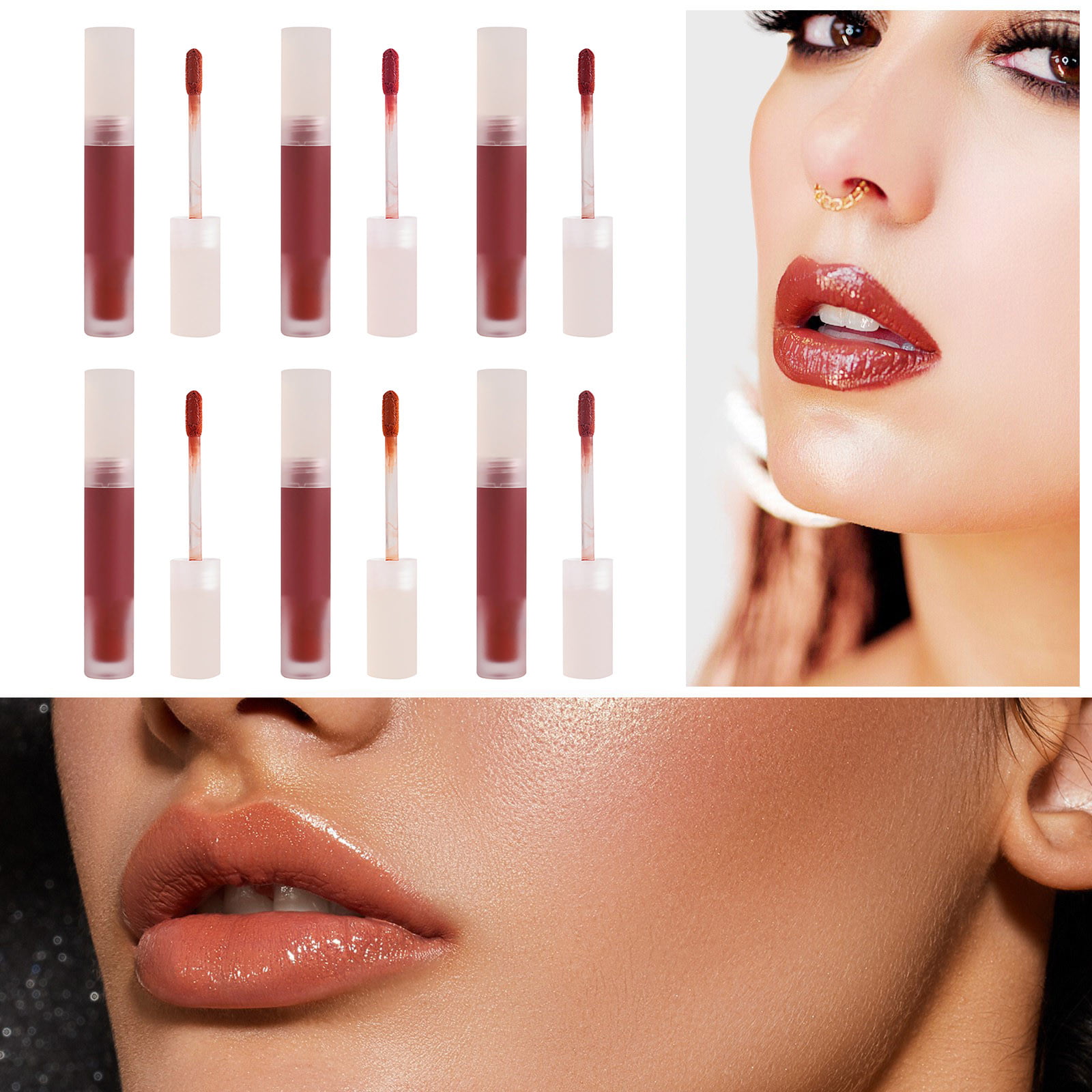 Lip Gloss VIBELY 5 Colors Velvet Air Glaze Matte Liquid Lipstick Cosmetics  Moisturizer Waterproof Lipgloss Pigment Women Makeup