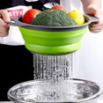 thumbnail image 3 of Colador plegable Juego de 2 coladores plegables de 4 cuartos de galón, colador de alimentos grande para drenar pasta, espaguetis, frutas y verduras, herramienta de cocina, 3 of 5
