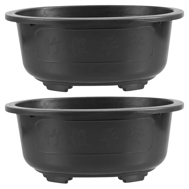 GOOHOCHY 2 macetas de jardinería prácticas para bonsái, maceta ovalada para jardín, maceta grande para bonsái.