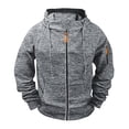 thumbnail image 2 of pstuiky Camisas de manga larga abrigadas para hombre, Sudadera deportiva de manga larga con capucha y bolsillos múltiples para hombre, estilo cargo, informal, para entrenamiento l, 2 of 3