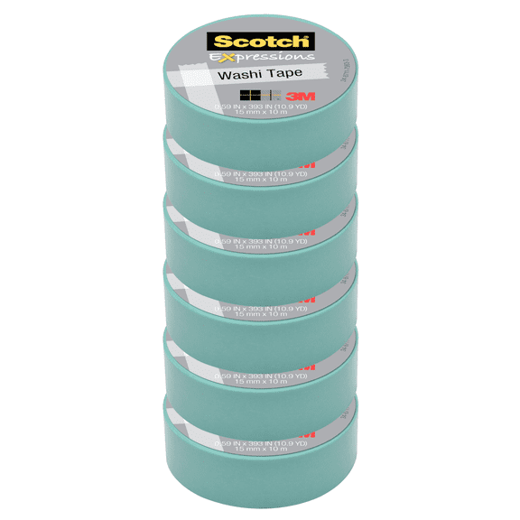 Scotch Expressions Washi Tape: 0.59 in. x 393 in. (Pastel Blue) [6-pack]