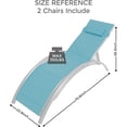 thumbnail image 3 of Patio Chaise Lounge Set of 2, Aluminum Outdoor Lounge Chairs Adjustable Backrest - All-Weather Poolside, Beach, Sunbathing Recliner Chairs for Tanning, Backyard, Balcony, Tan Fabric with Armrests, 3 of 7