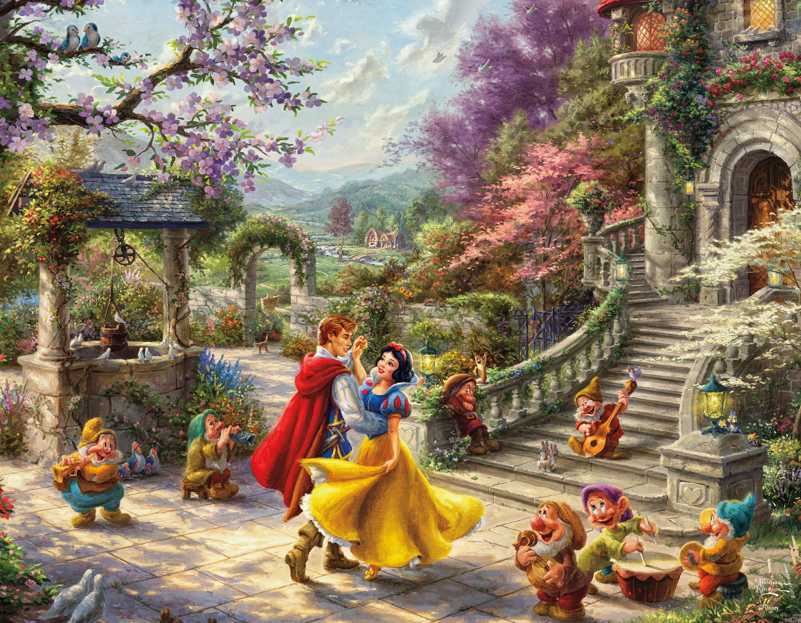 Ceaco - Thomas Kinkade - Disney - Princess Collection - Four 500 Piece Interlocking Jigsaw Puzzle