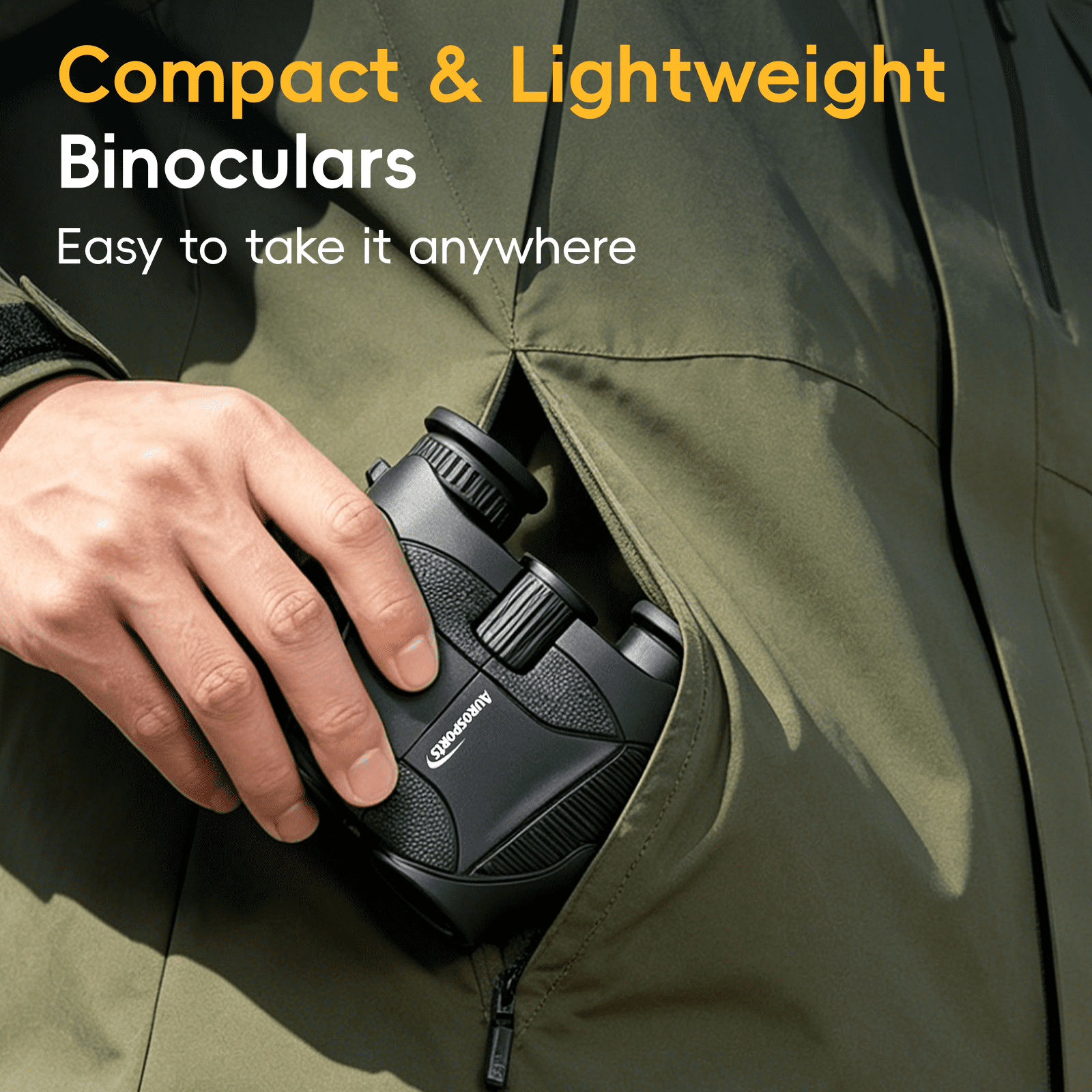 Aurosports 12x25 Compact Binoculars, High-Powered HD for Adults & Kids – Bird Watching, Hunting, Hiking, Camping, Concerts