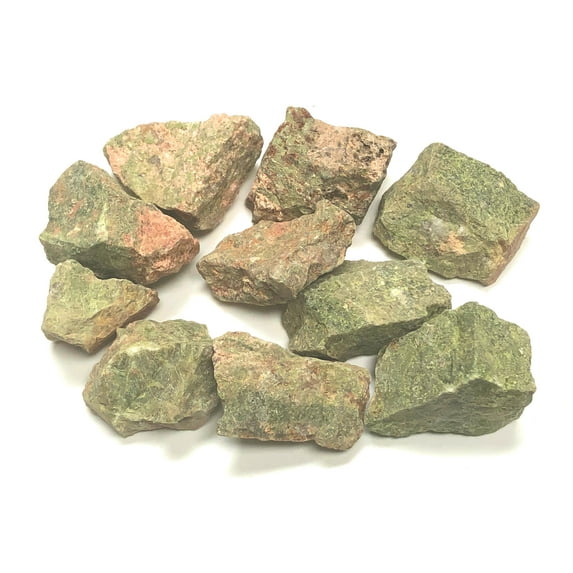 Zentron Crystal Collection: 1/2 Pound Natural Rough Unakite Stones