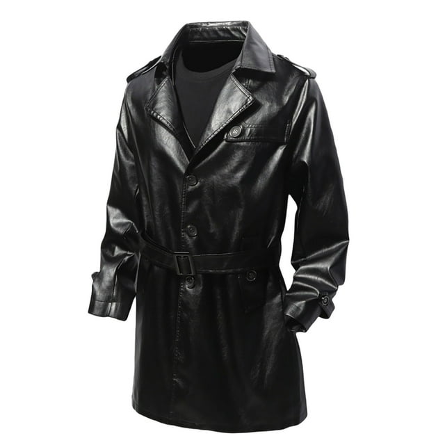 WRKEKC Men's Motorcycle Jacket Biker Style Hooded Windproof Zipper Pockets Long Sleeve Riding Coat for Urban Street Fashion and Protection in Solid Color Black L