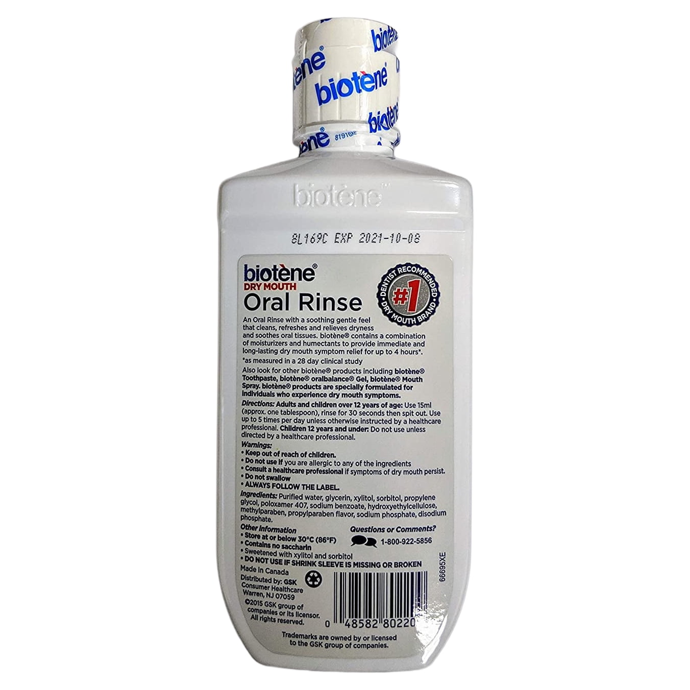 Biotene Dry Mouth Oral Rinse, Fresh Mint 8 oz (Pack of 4)