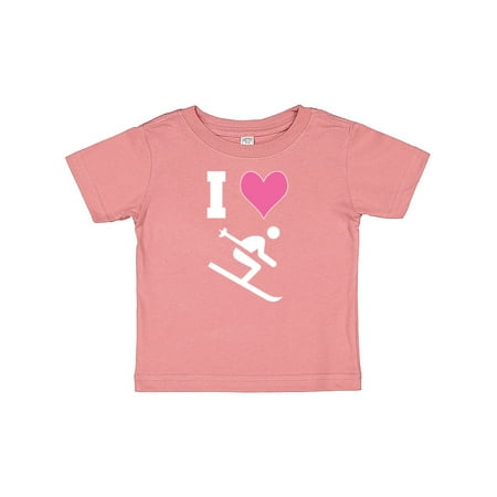 

Inktastic I Love Skiing Cute Sports Gift Baby Girl T-Shirt