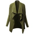 thumbnail image 2 of A2Y Women's Regular Fit Shawl Collar Open Front Acrylic Sweater Cardigan Olive M, 2 of 3