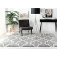 thumbnail image 2 of SAFAVIEH Fontana Hilda Geometric Shag Area Rug, Grey/Cream, 4' x 6', 2 of 10