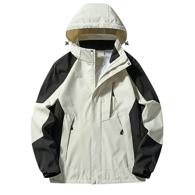 DecSea Men's Softshell Jacket with Hood Fleece Lined Windbreaker Lightweight Waterproof Jackets for Hiking