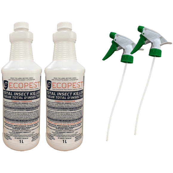 ECOPEST - Bed Bug, Cockroach, Ants TOTAL INSECT KILLER - 1L - 2 Pack – Spiders, Plant Bugs and much more