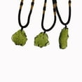 thumbnail image 6 of Guodhu Moldavite Irregular Natural Stone Gemstone Crystal Meteorite Pendant Necklace Handwoven Rope Chain Necklaec for Women Men Energy Jewelry Gift, 6 of 7