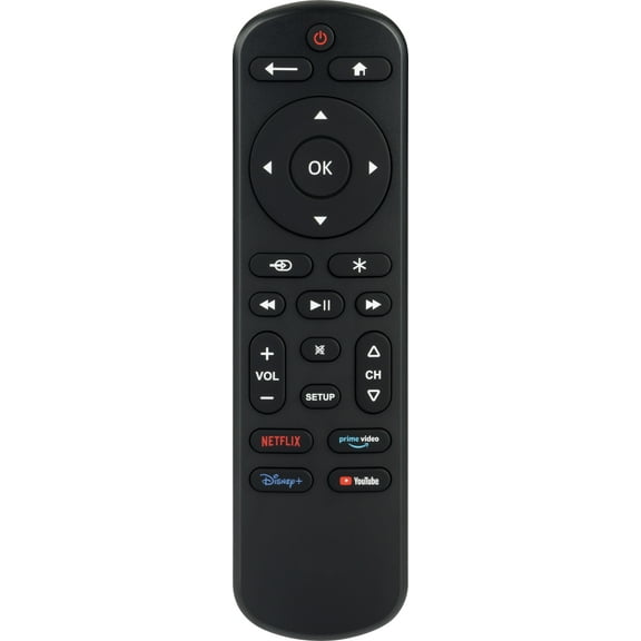 GE OneTouch Replacement Remote Control, Streaming, Backlit, Black