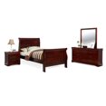 thumbnail image 3 of Bella Esprit 4-piece Traditional Solid Wood Twin Sleigh Bedroom Set in Cherry, 3 of 3