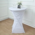 thumbnail image 3 of BalsaCircle White Round Cocktail Table Cover Ruched Pleated Spandex Tablecloth Party Events Decorations Supplies, 3 of 8