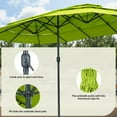 thumbnail image 4 of Ainfox 15ft Large Patio Umbrella, 3-Tiers Outdoor Double-Sided Rectangle Market Heavy Duty Umbrellas, Grass Green, 4 of 10