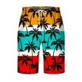 thumbnail image 3 of cllios Mens Summer Hawaiian Shorts Fashion Graphic Beach Shorts Palm Trees Surfing Shorts Lightweight Breathable Comfort Sporting Shorts Quick Dry Board Shorts Swim Trunks Mint Green L, 3 of 4