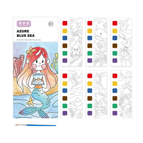 Watercolor Painting Book, Watercolor Bookmarks, Drawing Art Toy, Arts and Crafts Sea