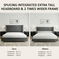 thumbnail image 3 of Merluxy Upholstered Bed Wingback Adult King Size Velvet Channel Tufted Modern Metal bed, Dark Grey, 3 of 9