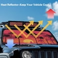 thumbnail image 4 of Uorisanigo Windshield Sun Shade Sun Visor for 1997-2017 Jeep Wrangler Rubicon Sahara TJ JK JKU 2/4 Doors 16.14"x52.95" Folding Front Window Sunshade for Car Accessories (Sunset Palm Tree), 4 of 7