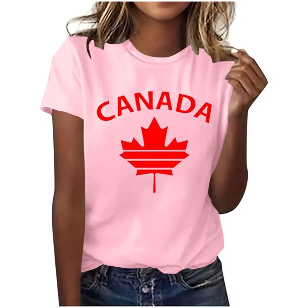 Tops de Cuello Redondo para las Mujeres Nuevo Suéter de Manga Corta, Camiseta de Poliéster Impresa Casual