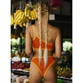 thumbnail image 4 of BIKINX Womens Swimsuits One Shoulder Bikini Sets for Women Bathing Suits Swimwear Orange, 4 of 5