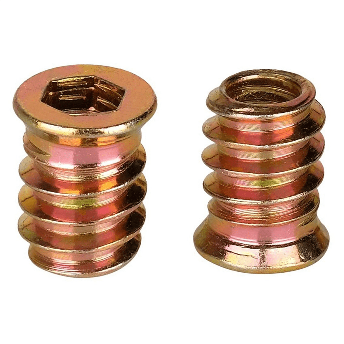 500Pcs M6 x 15mm Furniture Screw in Nut Threaded Wood Inserts Bolt Fastener Connector Hex Socket Drive