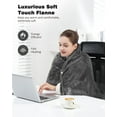 thumbnail image 2 of Electric Heated Blanket Throw Blanket 50" x 60" Flannel and Sherpa Electric Blanket with Buttons, 9 Heating Levels, Auto-off, Machine Washable, Grey, 2 of 9