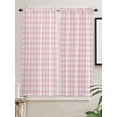 thumbnail image 2 of Bedroom Curtains 63 Inches length, Pink Buffalo Plaid Window Treatment Curtain Drapes, Farmhouse Pink White Checkered Rod Pocket Curtain Panels for Living Room Kitchen, 42"x63", 2 Panels, 2 of 7