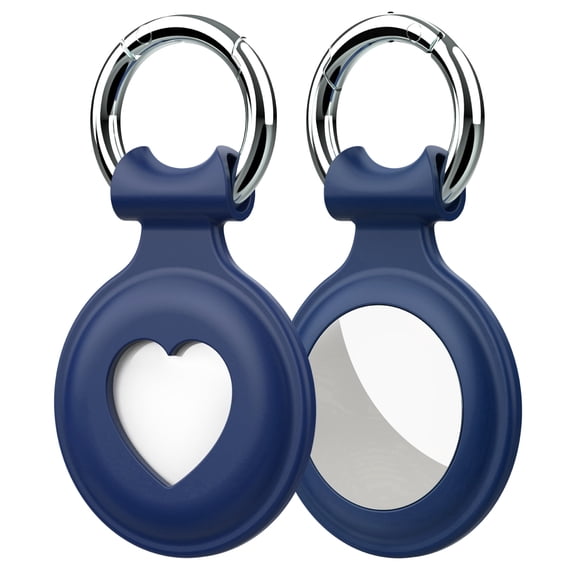 Vena 1 Pack For Apple AirTag Holder and Keyring, Silicone AirTag Keychain Holder, AirTag Keychain Case for Kids Elderly Backpack Luggage Pets Collar, Blue