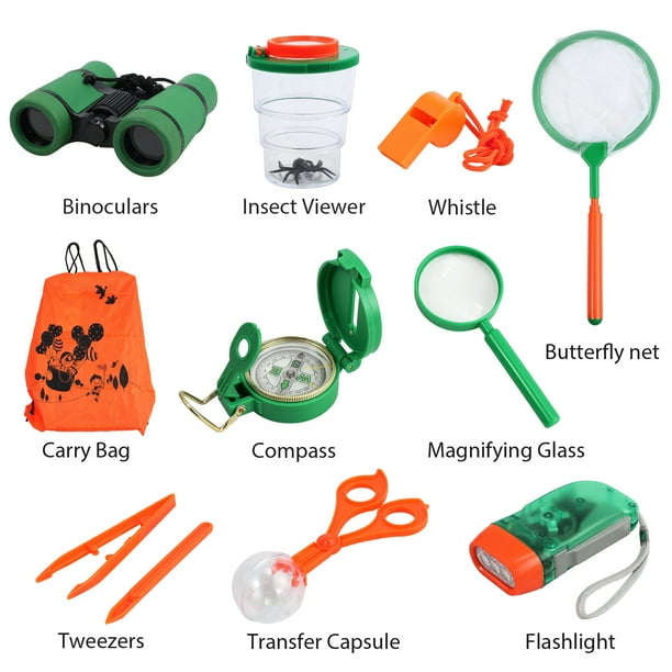 Outdoor Kit Toys for KidsSet of 12 Adventure Kid Camping Exploration Toys, Outdoor Explorer Kit