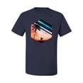 thumbnail image 2 of Wild Bobby, Surfer Walkign Across Beach Sunset, Streetwear, Men Graphic Tees, Navy, 4XL, 2 of 3