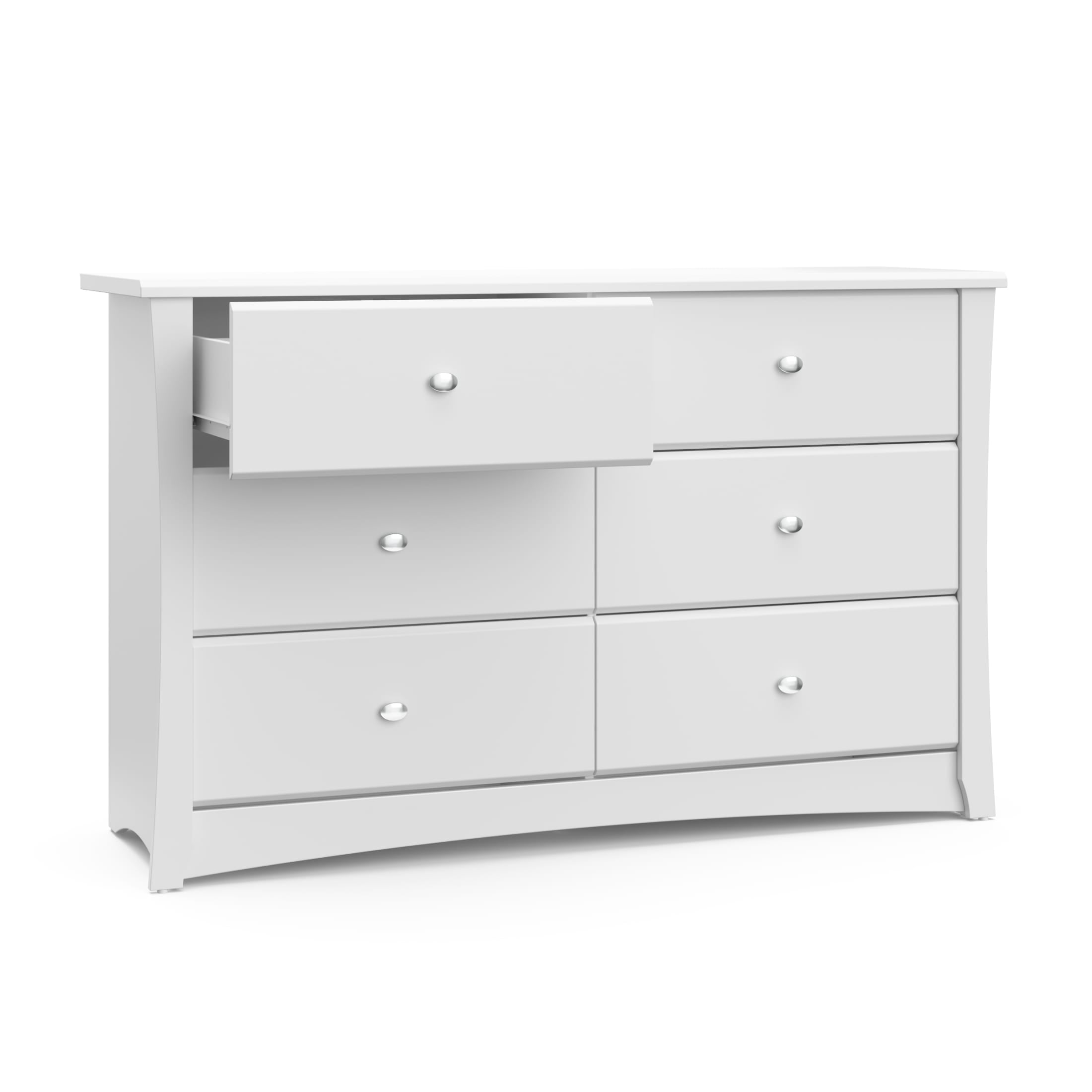 Storkcraft Crescent 6 Drawer Nursery Dresser, White