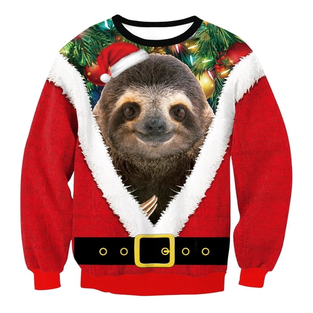 Sudadera con gráficos de animales Kawaii para hombre, chándal de cuello redondo, ropa de calle de Navidad fea, ropa Vintage de los años 90, otoño