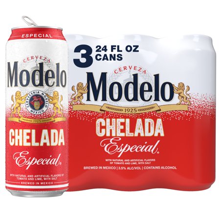 Modelo Chelada Especial Mexican Import Flavored Beer, 3 Pack 24 fl. oz. Cans, 3.5% ABV