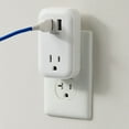 thumbnail image 3 of Hyper Tough USB Outlet Extender & Surge Protector, 1 Outlet Splitter with 2 USB-A Ports, White, 3 of 10