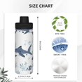 thumbnail image 4 of 18oz Sports Insulated Kettle Double Wall Vacuum Insulated Water Bottle With Leak Proof Flip Lid For Gym Outdoor Commuting Camping Shark-1, 4 of 9