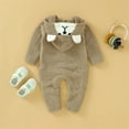thumbnail image 2 of XFHLMJFF Bear Ears Jumpsuit Girls Boys Long Sleeve Romper Hooded Fall Clothes Warm Coat for 3-24 Months, 2 of 9