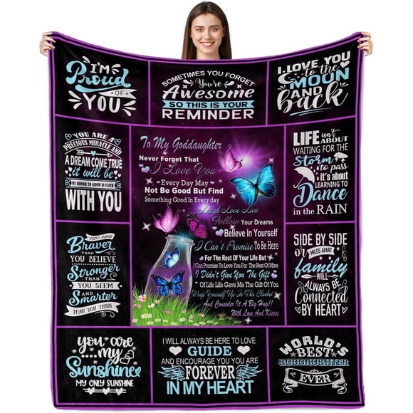 LHSHID Gifts for Goddaughter Goddaughter Gifts from Godmother Birthday Gifts for Goddaughter Goddaughter Blanket from Godmother Godfather God Daughter Gifts Throw Blanket 30"x40"