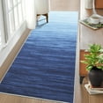 thumbnail image 2 of Tzou Washable Runner Rugs 2x6 for Kitchen Entryway, Modern Gradient Carpet, Anti-Slip, Low Pile, Navy Blue, 2 of 7