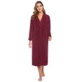 thumbnail image 6 of Purcoar Women's Fleece Bathrobe Solid Durable Pockets Easy Care Robe, 6 of 10