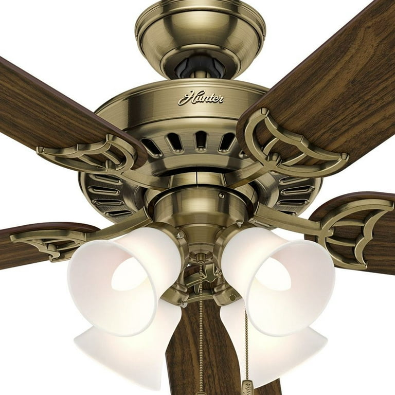 Hunter Studio Series 52 Inch Indoor Ceiling Fan W 4 Led Lights Brushed Nickel Com