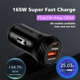 thumbnail image 4 of 105/165W Car Charger Super Fast Charging USB Type C Quick Car Phone Charger R5G0, 4 of 9