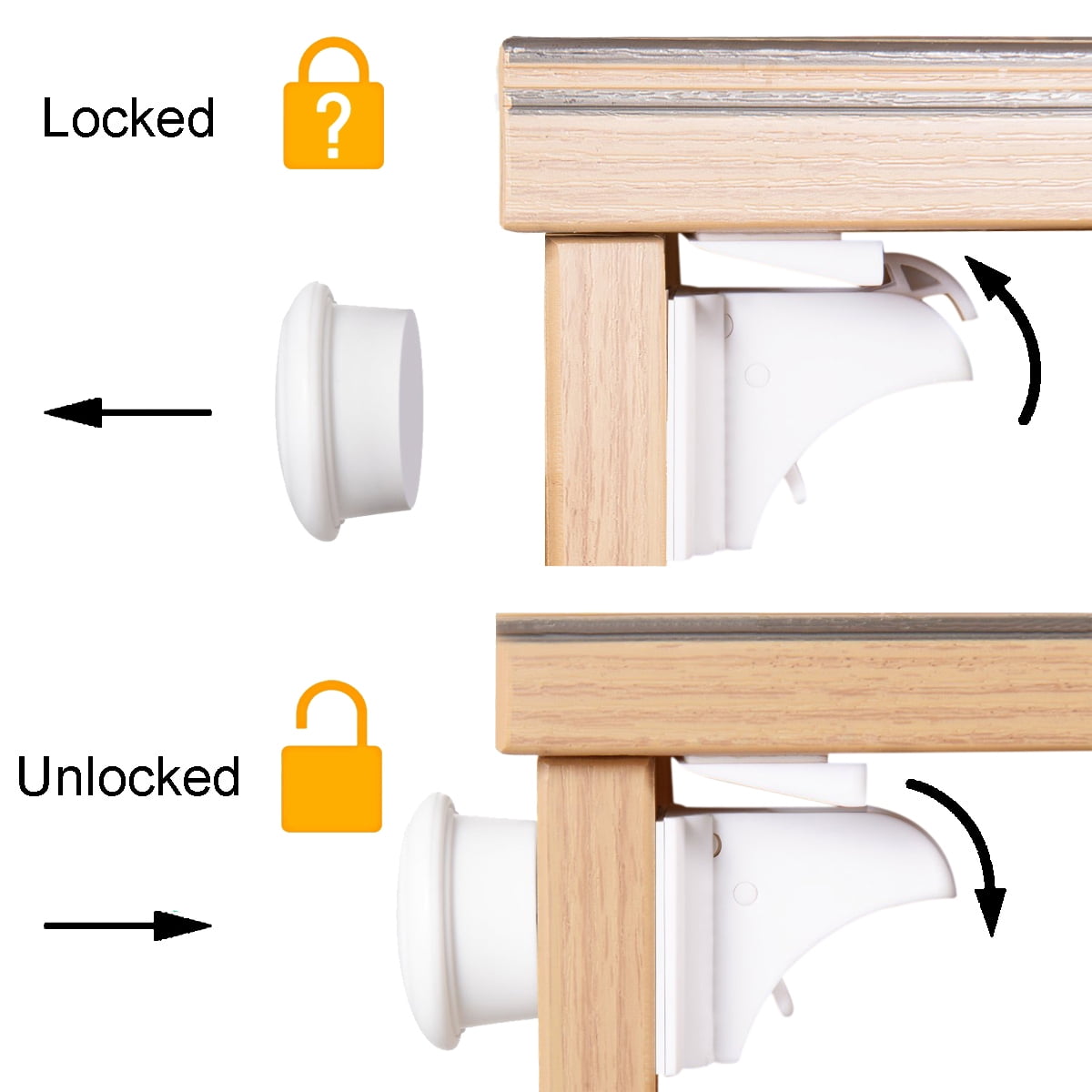 Sanmadrola Baby Proofing Magnetic Cabinet Locks (12 Locks and 2