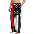 thumbnail image 2 of Xecao Firefighters USA Flag Men's Straight Lounge Pajama Pants: The Ultimate in Comfortable Sleepwear, 2 of 9