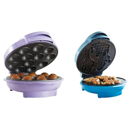 Brentwood Appliances TS-254 Nonstick Electric Food Maker (Cake Pop Maker) and TS-253 Nonstick Electric Food Maker (Animal-Shapes Waffle Maker) Bundle