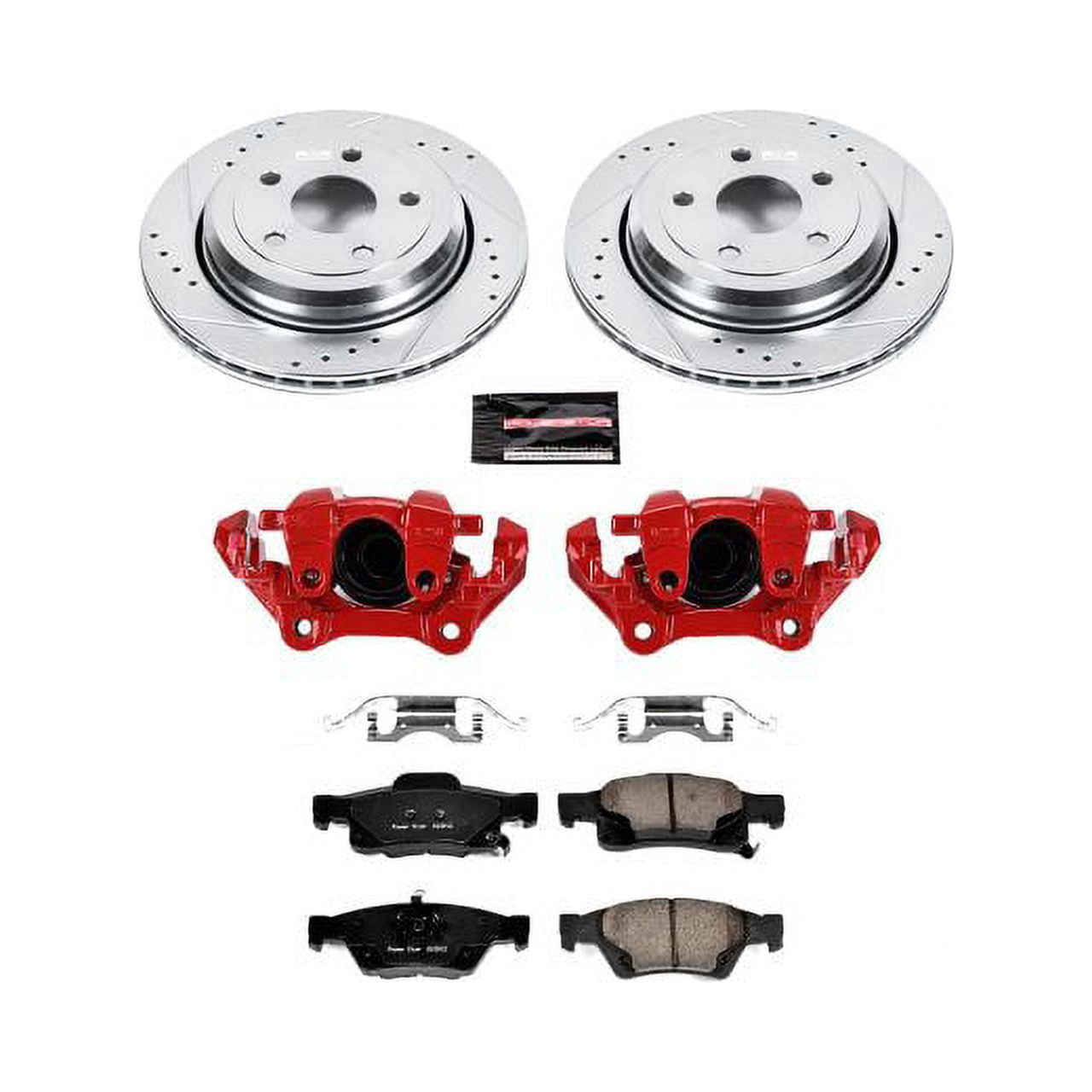 PowerStop Rear Z23 Evolution Sport Brake Pad and Rotor Kit with Red Powder Coated Calipers Fits: DODGE JEEP Select Models KC5953