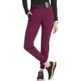 thumbnail image 2 of Cherokee Infinity Women's Scrub Pull-on Scrub Jogger Pants, Mid Rise Bottoms with 4 Pocket with Interior Drawstring Plus Size IN122A, 3XL, Wine, 2 of 5
